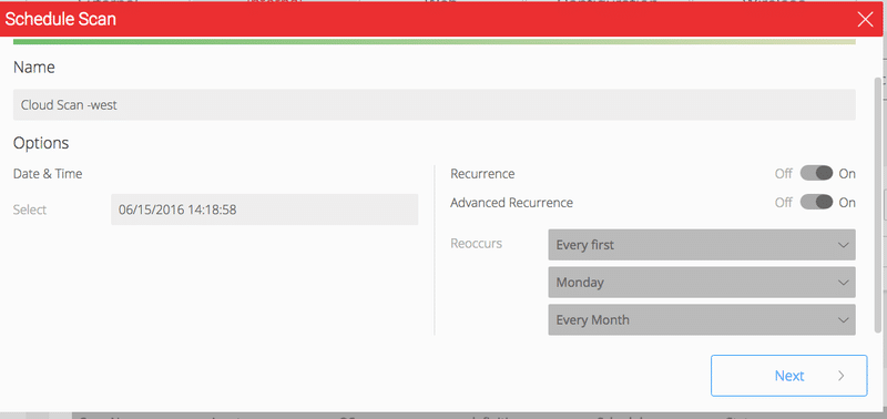 NopSec Cloud Scanner - Schedule Advanced Recurrence