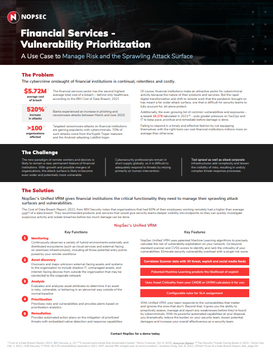 NopSec Managing Risk and the Attack Surface in FS